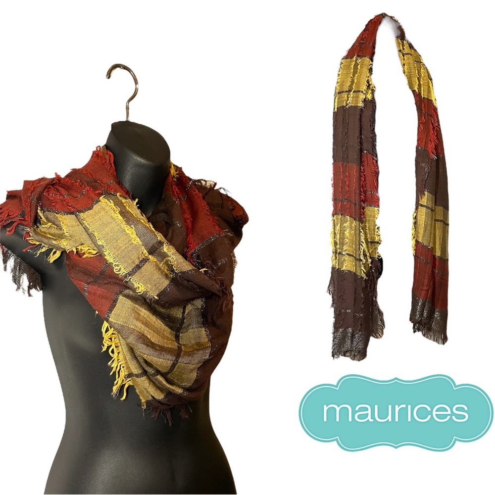 Maurices Blanket Scarf Plaid Flannel Fringe Maurice’s Fall Scarf